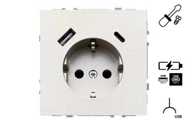 Liregus Steckdose+Usb A+C Iuk-3-01.M/Ch Modern Ch