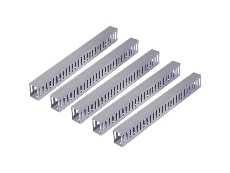 Sygonix SY-6801170 Kabeldragningskanal (L x B x H) 2000 x 60 x 80 mm 5 st Grå | Rutter och fästanordningar - Kabelkanaler och lister | GameStuff