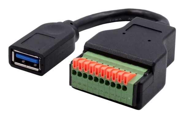 Exsys Ex-49126, 0,15 M, Usb A, 10-Pin Terminal Block, Usb 3.2 Gen 1 (3.1 Gen 1), 5 Gbit/S, Schwarz