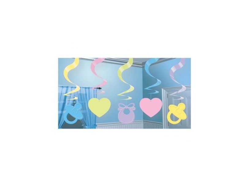 Baby Shower Spiraler, 5 Stk
