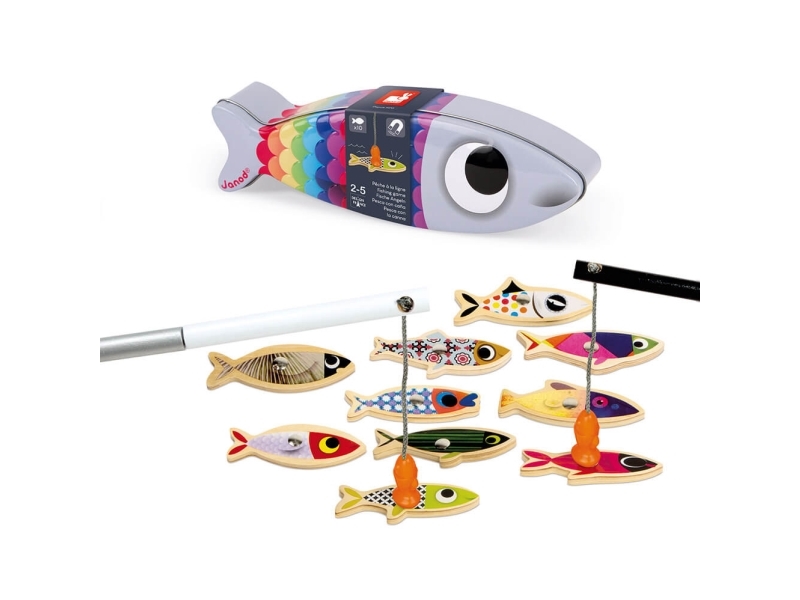 Janod Sardine Fishing Game (Wood), Metal, Plast, Træ, Frankrig, 235 Mm, 50 Mm, 70 Mm, 1 Stk