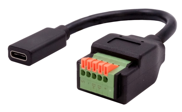 Exsys Gmbh Kabeladapter Usb-C-Stik Til 5-Polet Terminalblok Med Trykknap, Usb 2.0, 15 Cm (Ex-49122)