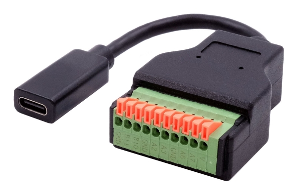 Exsys Ex-49124, 0,15 M, Usb C, 10-Pin Terminal Block, Usb 3.2 Gen 1 (3.1 Gen 1), 5 Gbit/S, Schwarz