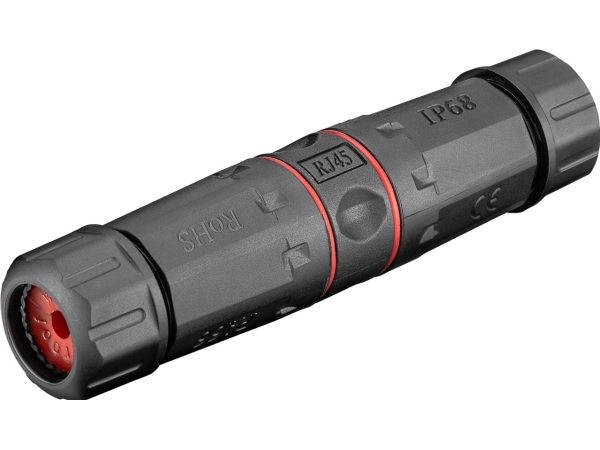 Pro Outdoor (IP68) LAN cable connector CAT 6 UTP unshielded - Sort