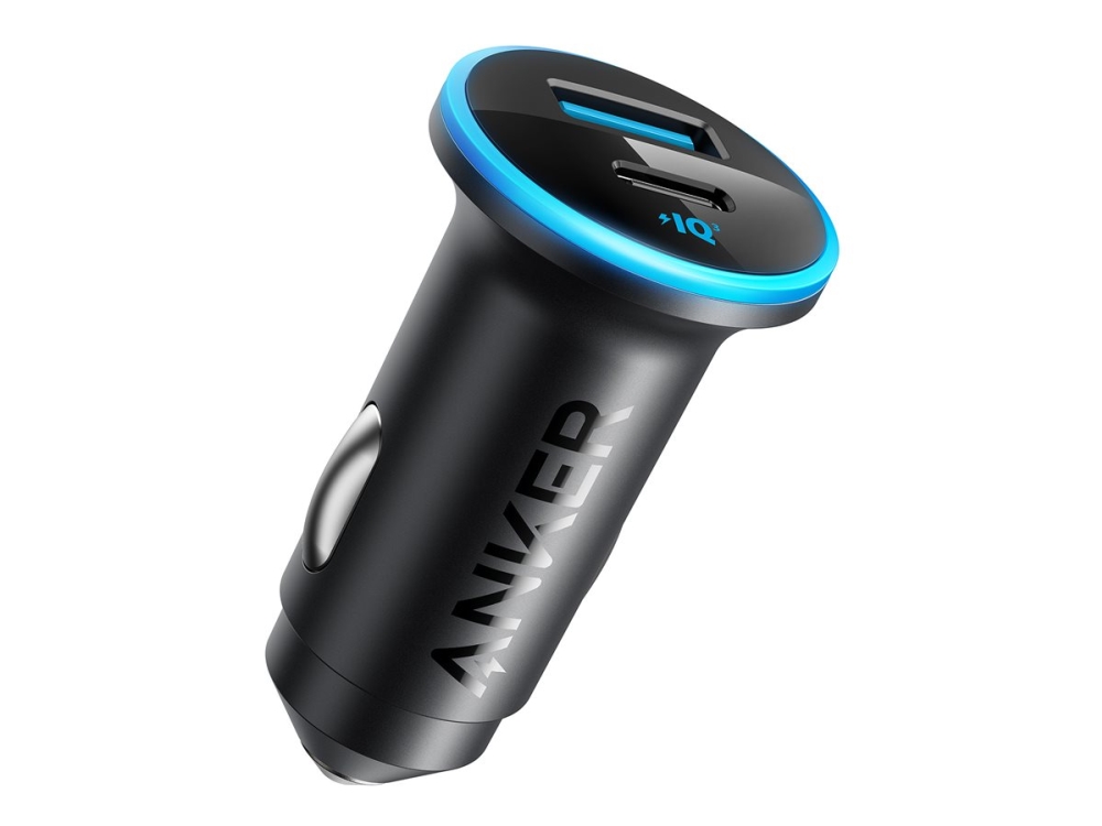 Anker 323 - Bilstrømsadapter - 52.5 Watt - 3 A - Iq 3.0, Fast Charge - 2 Output-Stikforbindelser (Usb, 24 Pin Usb-C) - Sort