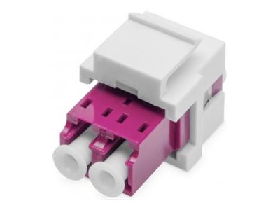 DIGITUS - Netværkskobling - LC/UPC multi-mode (han) til LC/UPC multi-mode (han) - fiberoptik - duplex - OM4 - keystone-stik - violet