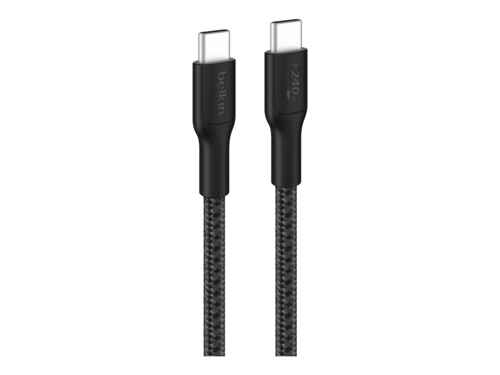 Belkin Boostcharge Pro - Usb-Kabel - Usb-C (Han) Til Usb-C (Han) - 3 M - Usb Power Delivery (240 W), Braided - Sort