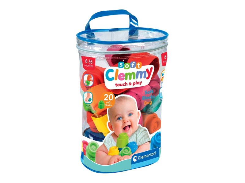 Clementoni Soft Clemmy Touch & Play - Block Bag | Leksaker - För dom minsta - Byggklossar | GameStuff