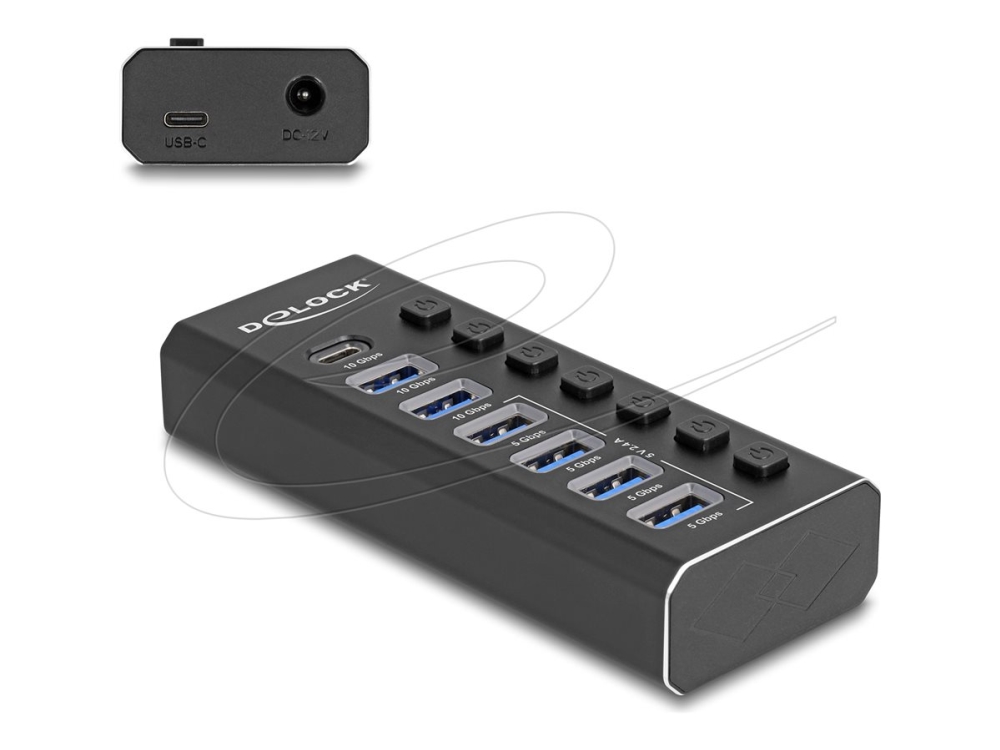 Delock 64326, Usb 3.2 Gen 2 (3.1 Gen 2) Type-C, Usb 3.2 Gen 1 (3.1 Gen 1) Type-A, Usb 3.2 Gen 2 (3.1 Gen 2) Type-A, Usb 3.2 Gen 2 (3.1 Gen 2) Type-C,