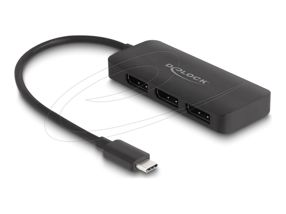 Delock - Video-/Audiosplitter - 4K 60Hz, Dp Alt Mode, Mst, Usb Type-C - 3 X Displayport - Desktop