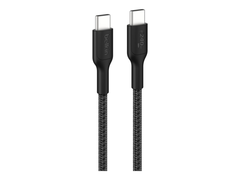 Belkin Boostcharge Pro - Usb-Kabel - Usb-C (Han) Til Usb-C (Han) - 1 M - Usb Power Delivery (240 W), Braided - Sort