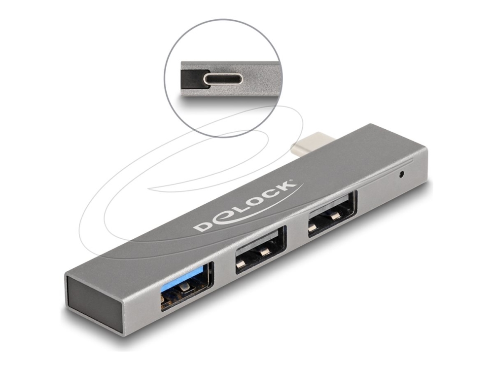 Delock 64274, Docking, Usb 3.2 Gen 2 (3.1 Gen 2) Typ-C, Grau, 10 Gbit/Sek., Metall, China