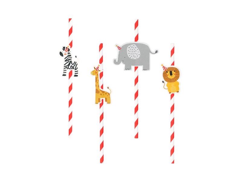 Safari papperssugrör, 8 st | N - A | GameStuff