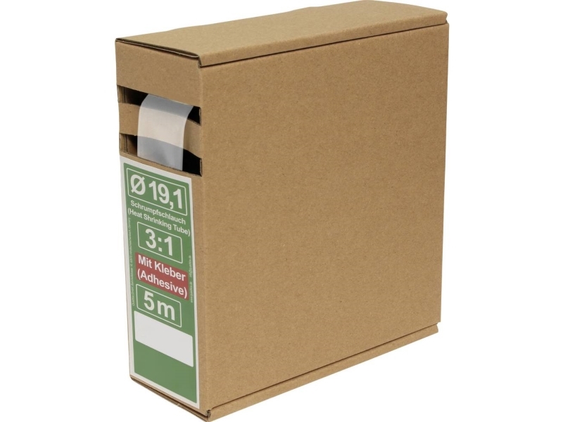 Quadrios 25Ca505 Schrumpfschlauch Mit Kleber Transparent Schrumpfgeschwindigkeit:3:1 5 M