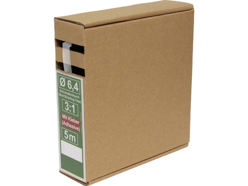 Quadrios 25Ca500 Krympeslange Med Lim Transparent 6.4 Mm 2.1 Mm Krympningshastighed:3:1 5 M