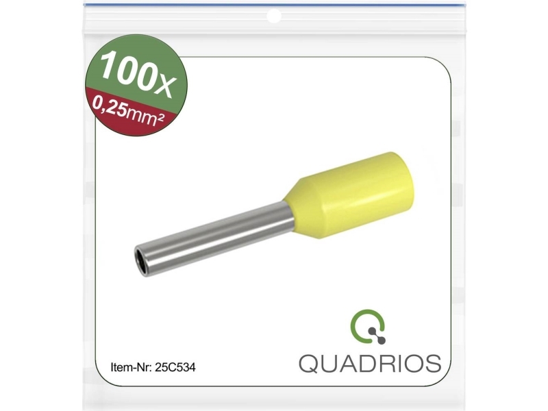 Quadrios 25C534 Aderendhülse² Teilisoliert Gelb 100 St. (25C534)