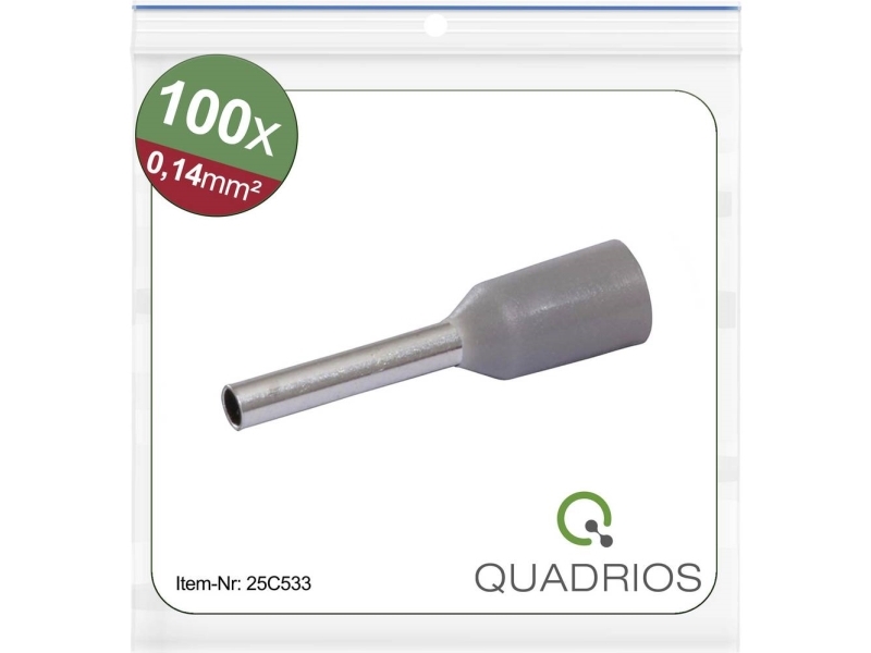Quadrios 25C533 Aderendhülse² Teilisoliert Grau 100 St. (25C533)