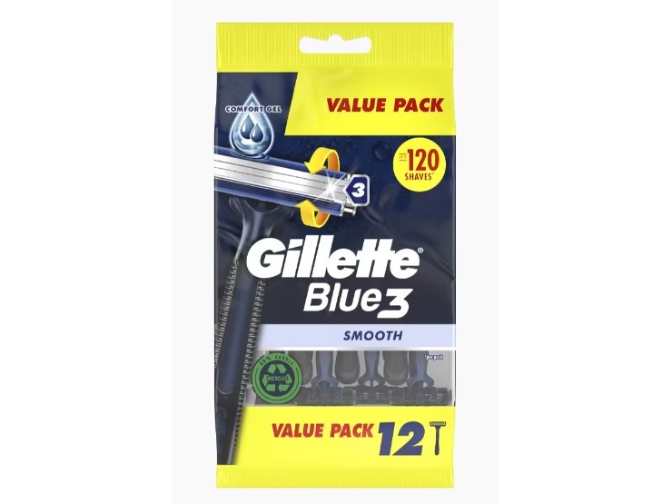 Gillette Blue3 Smooth 7702018541775, Sikkerhedsskraber, Sort, Blå, 12 Stk
