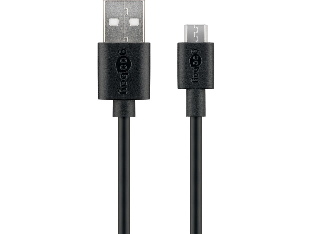Goobay 38659, 0,5 M, Usb A, Micro-Usb B, Usb 2.0, Sort
