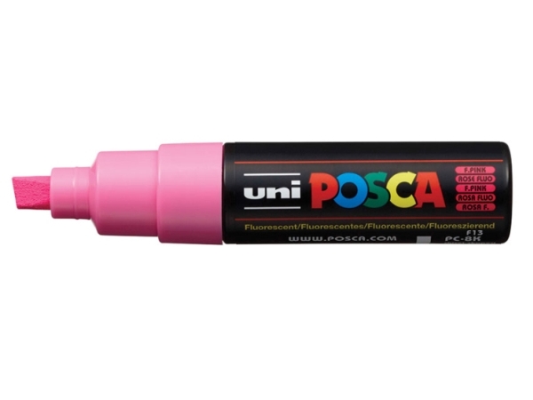 Posca Pc-8K, Lyserød, Flerfarvet, Fluorescent Pink, 1 Farver, Vandbaseret Blæk, Mejselspids