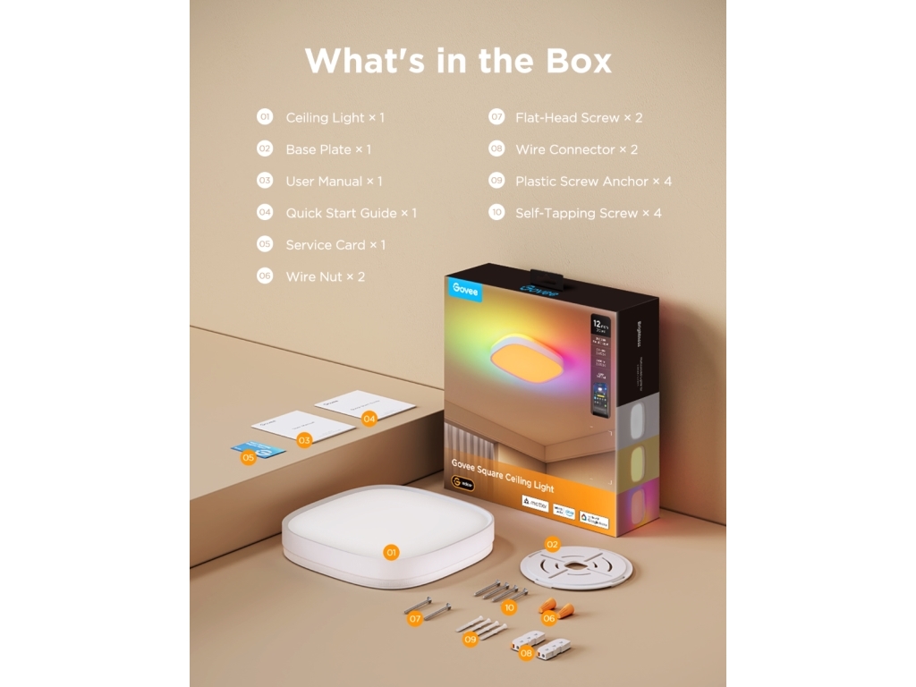 Govee Square Smart Ceiling Light 12inch | Govee | GameStuff