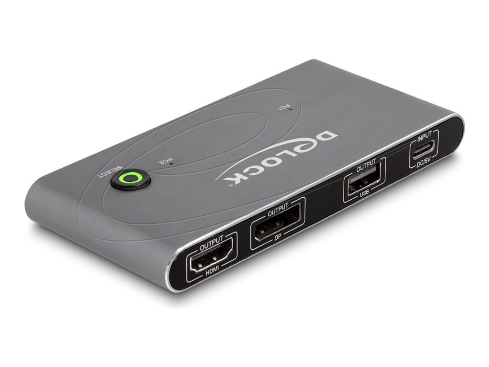 Delock - Kvm / Audio / Usb Switch - Hdmi And Displayport 8K Mst With Usb 2.0 - 4 X Kvm / Audio / Usb - 1 Lokalbruger - Desktop
