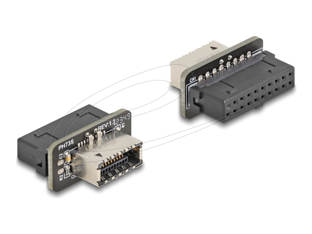 Delock 67238, 20-Pin Usb, Usb Type-E, Schwarz, Edelstahl