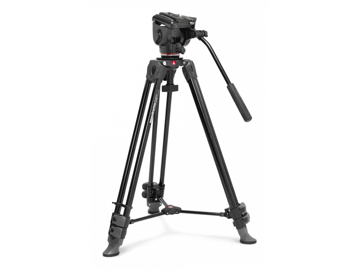 Manfrotto Video Alu-Stativ Mit 500X Fluid Head, 3 Ben, Sort, 15,5 Cm, 3,45 Kg