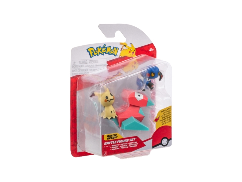 Pokémon Battle Figure 3-Pack - Mimikyu, Porygon & Croagunk Merchandise - GEEKD.dk