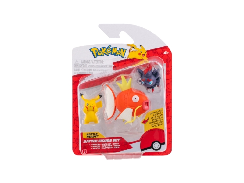 POKEMON BATTLE FIGURE 3 PK PIKACHU/MAGIKARP/ZORUA | Andra leksaksmärken - Pokémon | GameStuff