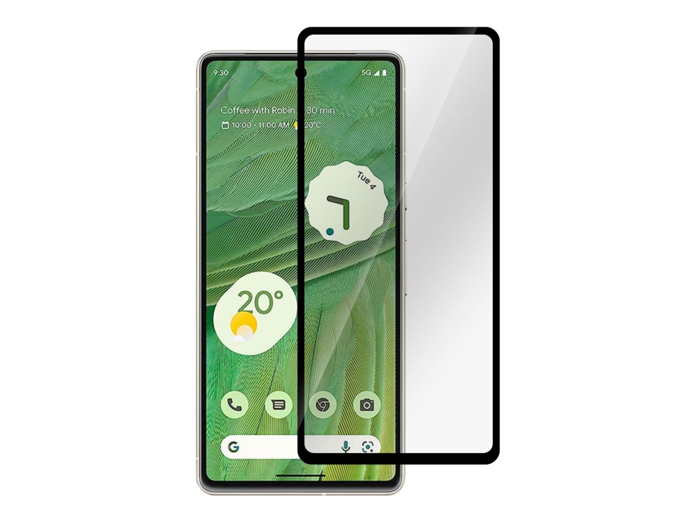 Estuff Titan Shield - Skærmbeskytter For Mobiltelefon - Fuldt Omslag - Glas - Rammefarve Sort - For Google Pixel 9, 9 Pro