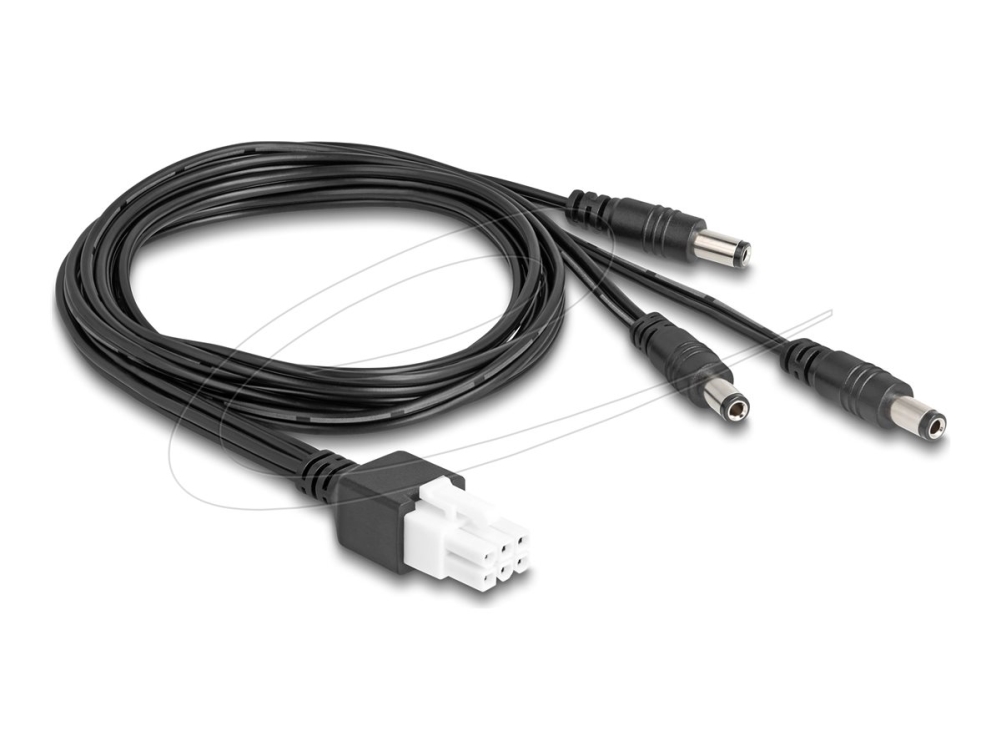 Delock - Strømkabel - 6 Pin Mini-Fit (Han) Til Dc Jack 5,5 Mm X 2,5 Mm (Han) - 48 V - 10 A - 1 M - 4,2 Mm Hældning - Sort