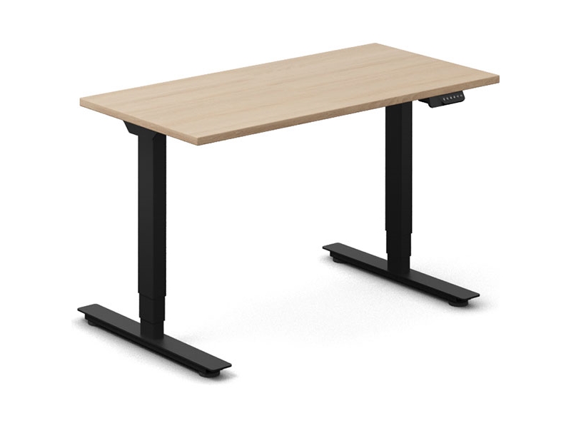 Hæve-sænkebord DNA, Eg 1400x600mm 2-ben/Hvid