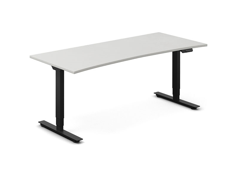 Hæve-Sænkebord Dna, Eg 1800X800mm Bue 2-Ben/Hvid