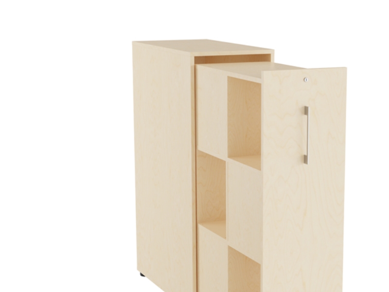 Towerschrank Dna A9m Birke Mit Alu-Grauen Griffen