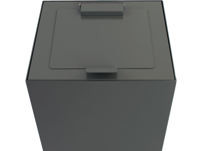 Deckel, V-Teil, Dunkelgrau, Stahl Pulverbeschichtet, Soft Close, Für Modulabfallbehälter