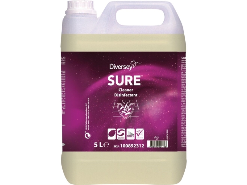 Desinfektions- Og Rengøringsmiddel, Diversey Sure Cleaner Disinfectant - (2 Stk.)