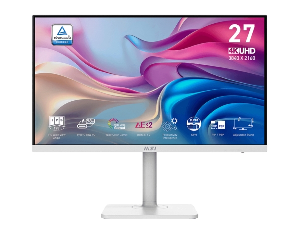 Msi Modern Md272uphw, 68,6 Cm (27"), 3840 X 2160 Pixel, 4K Ultra Hd, 4 Ms, Sort