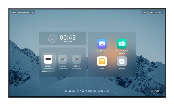 Yealink Meetingdisplay 65'''', 165,1 Cm (65"), Ips, 3840 X 2160 Pixel, 500 Cd/M², 1200:1, 400 X 400 Mm