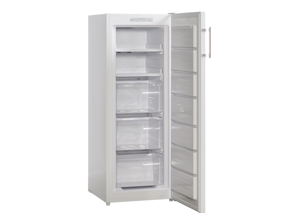 Scandomestic FRF161NFWE - Frys - upprätt - bredd: 54 cm - djup: 60 cm - höjd: 143 cm - 161 liter - Klass E - vit | Vitvaror - Kyl & Frys - Frysar | GameStuff