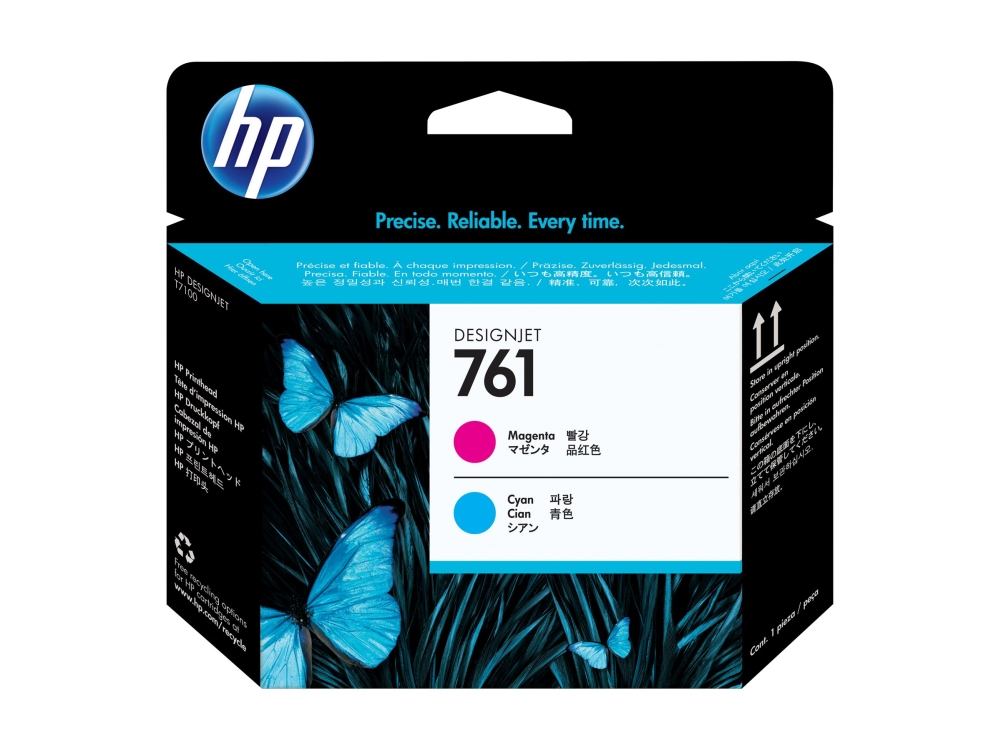 Hp 761 - Cyan, Magenta - Printhoved - For Designjet T7100, T7200, T7200 Production Printer
