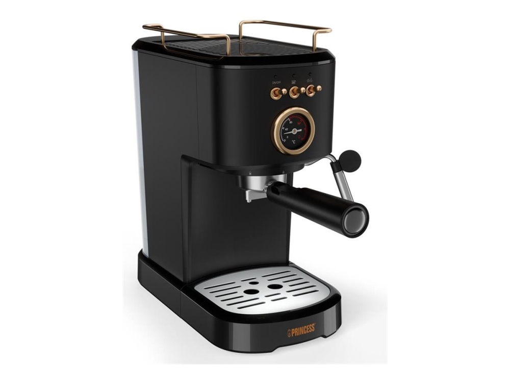 Princess 249417 - Kaffemaskine Med Mælkeskummer - 20 Bar - Sort