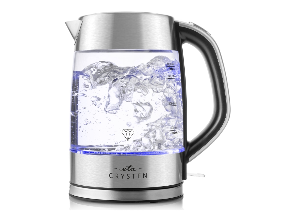 Eta Wasserkocher | Eta415490000 Crysten | Elektrisch | 2100 W | 1,7 L | Glas | 360° Drehbarer Boden | Glas