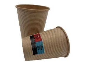 Kaffebæger Pap Ø90xh110mm 30Cl 12Oz Rippled Light Brun,20 Ps X 50 Stk/Krt
