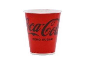 Papbæger 30 cl Coca Cola Ø90xH120mm Kolddriksbæger Papir/PE,50 stk x 1 stk/ps - (50 stk.)