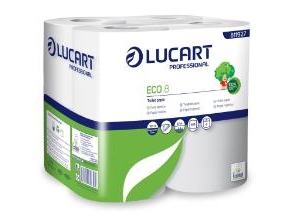 Toilettenpapier Lucart Eco8 2 Ply 57M 9,8X11,5Cm Ecolabel,6 Pk X 8 Rl/Crt