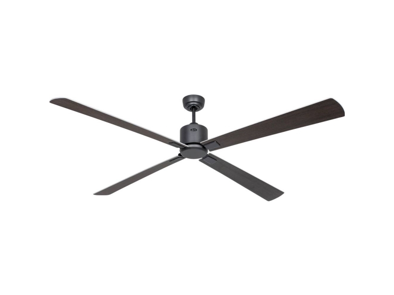 CasaFan ECO NEO III 180-4 BG-WN/SI WiFi Flügel Wenge/silber Loftsventilator 28 W (Ø x H) 180 cm x 360 mm Basaltgrå med fjernbetjening, Timer, Vinterdrift,