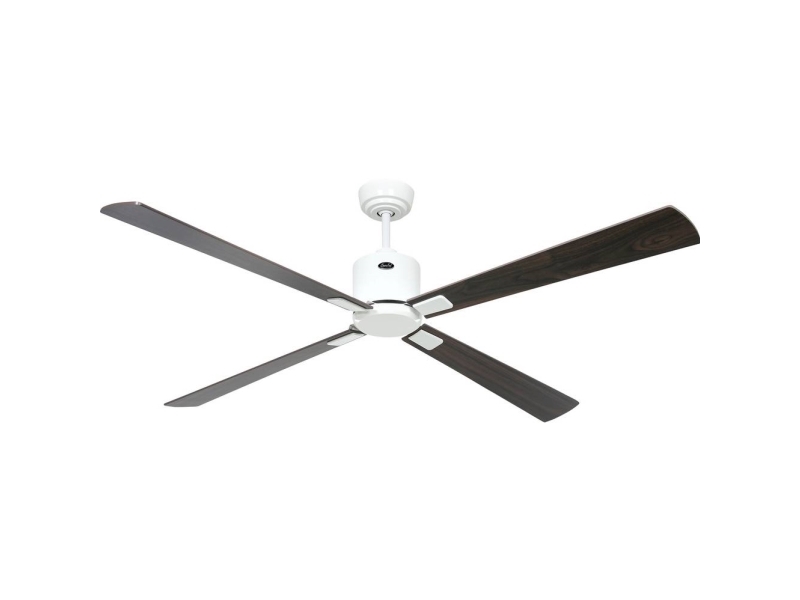 CasaFan ECO NEO III 152 WE-NB/KI WiFi Flügel Nussbaum/Kirsche Loftsventilator 27 W (Ø x H) 152 cm x 360 mm Hvid med fjernbetjening, Timer, Vinterdrift,