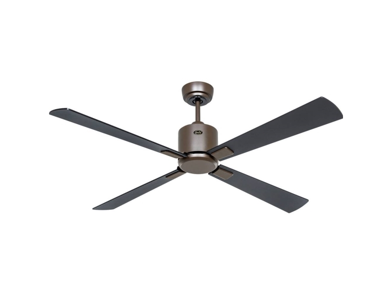 CasaFan ECO NEO III 132 BZ-SW/TK WiFi Flügel Schwarz/Teak Loftsventilator 27 W (Ø x H) 132 cm x 360 mm Bronze med fjernbetjening, Timer, Vinterdrift, App-styret