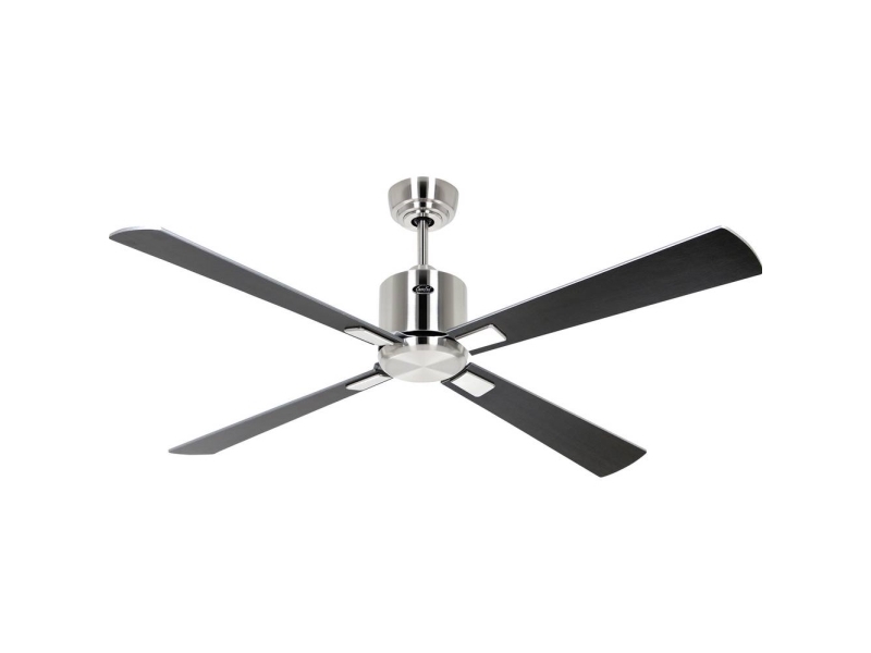 CasaFan ECO NEO III 132 BN-WN/SI WiFi Flügel Wenge/silber Loftsventilator 27 W (Ø x H) 132 cm x 360 mm Krom (børstet) med fjernbetjening, Timer, Vinterdrift,
